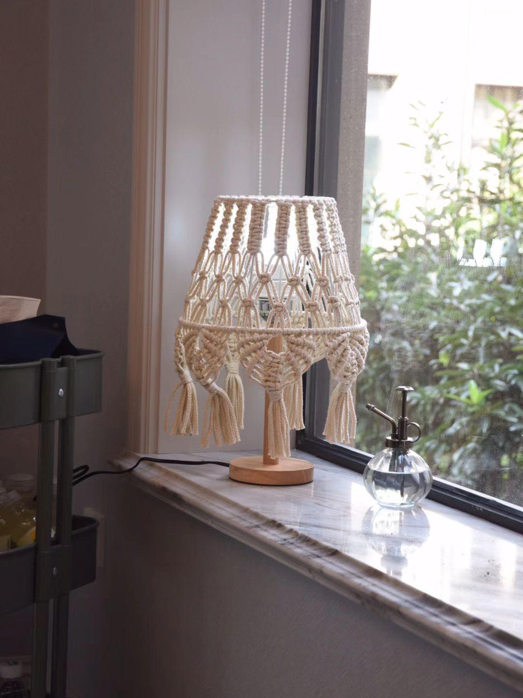 Macrame table lamp fashion